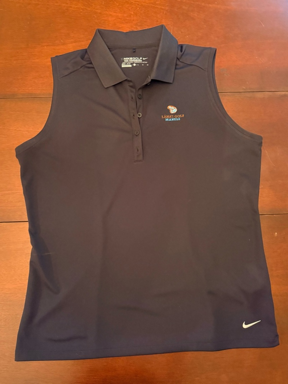 Nike Sleeveless Polo with Lanai Golf Manele Logo - Black - XL